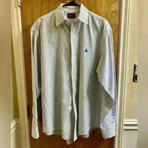 Wild West Outfitters Button-up Light Blue & White Striped Western Dress Shirt XL